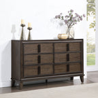 Aetheria Contemporary Wood 6-Drawer Dresser in Dark Brown - Grand Goldman Shop