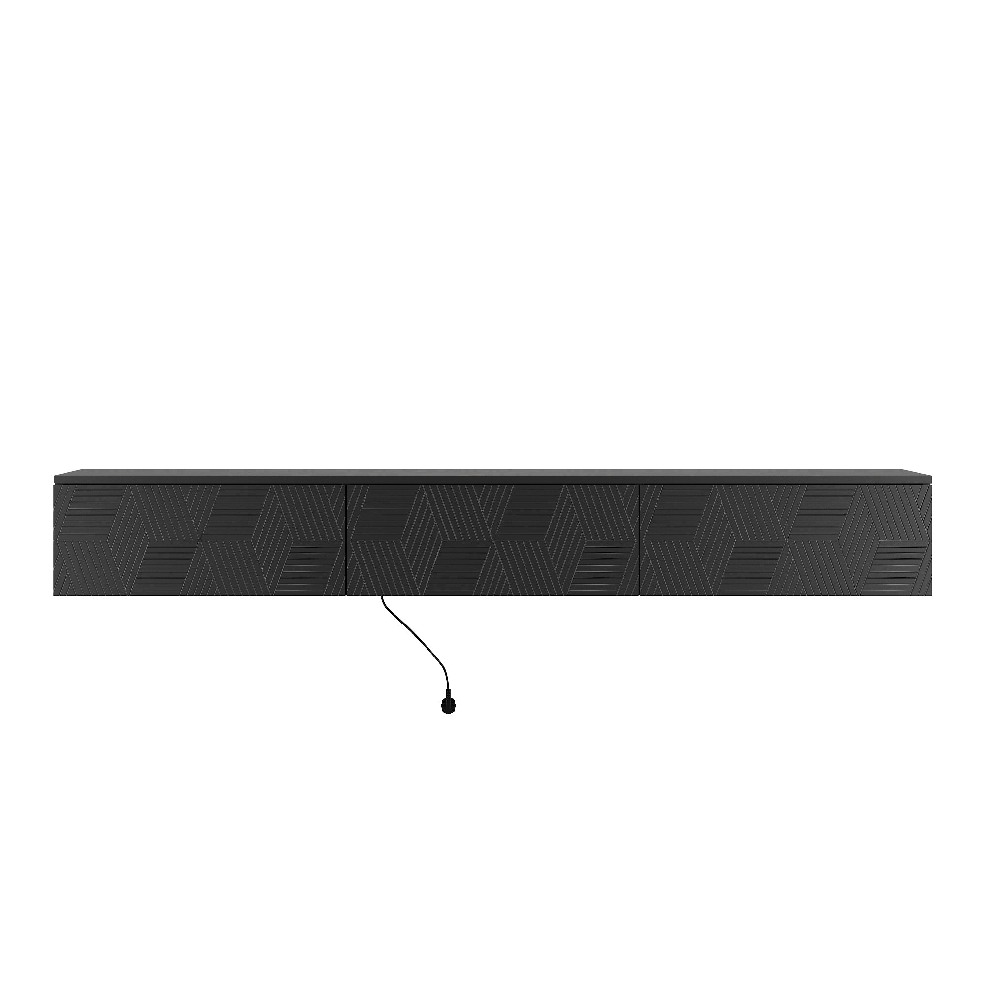 Floating TV Stand Wall Mounted with 16 Color LEDs,67' Modern TV Stand, Floating TV Cabinet Entertainment Center for 55 60 65 Inch TV,Black - Grand Goldman Shop