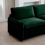 Ottoman Footstool in Corduroy Fabric, Can be Used with 2 Seater Sofas, 3 Seater Sofas and 4 Seater Sofas,Green Corduroy Fabric - Grand Goldman Shop