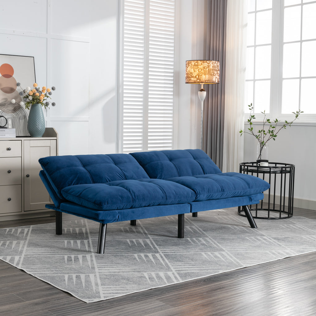 Navy Blue Convertible Folding Modern sofa Bed - Grand Goldman Shop