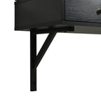Floating Wall Mounted Makeup Vanity Desk with LED Mirror 3 Color Lights, Compact Dressing Table with Power Outlet & USB Charging, Space Saving Large Storage Vanity for Bedroom Bathroom, Black - Grand Goldman Shop