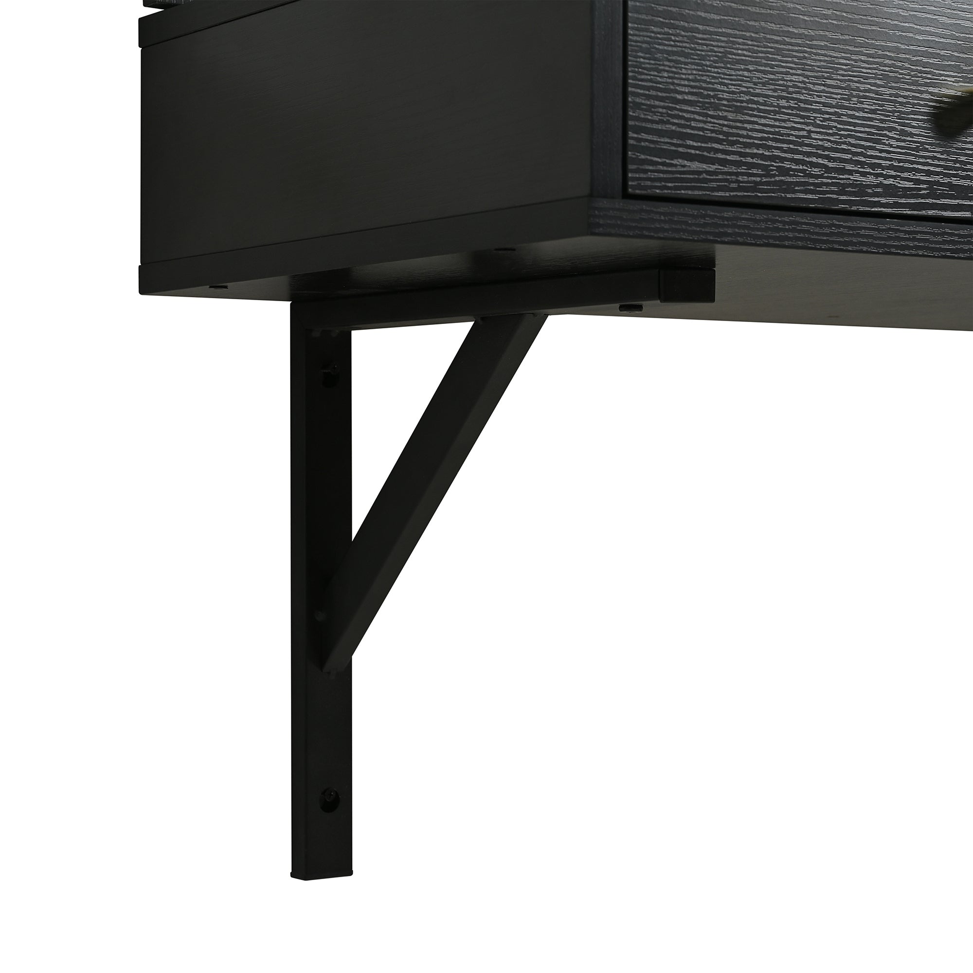 Floating Wall Mounted Makeup Vanity Desk with LED Mirror 3 Color Lights, Compact Dressing Table with Power Outlet & USB Charging, Space Saving Large Storage Vanity for Bedroom Bathroom, Black - Grand Goldman Shop