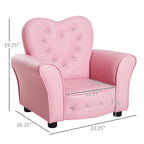 Qaba Kids Sofa Toddler Tufted Upholstered Sofa Chair Princess Couch Furniture with Diamond Decoration for Preschool Child, Pi