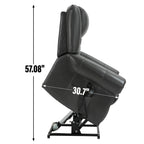 Power Lift Recliner Chair Heat Massage Dual Motor Infinite Position Up to 350 LBS, Faux Leather, Heavy Duty Motion Mechanism with USB Ports, Grey - Grand Goldman Shop