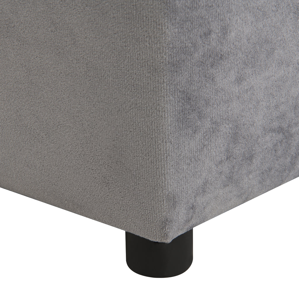 Kids Upholstered Couch with Ottoman for Toddlers, Dark Gray Velvet - Grand Goldman