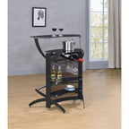Elaina Black 2-shelf Home Bar - Grand Goldman Shop