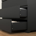 8 Drawers Dresser for Bedroom, Wood Bedroom Dresser Modern Drawer Chest, 8 Chest of Drawer, Tall Dresser for Closet, Dressers Organizer for Living Room, Closet,Black - Grand Goldman Shop