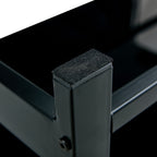 Modern Simple Lift Top Coffee Table with 2-Layer Tempered Glass in Black for Living Room - Grand Goldman Shop