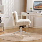 W26.4 inch  Wider Seat Office Chair,Artificial rabbit hair Home Office Chair with Metal Base,Adjustable Desk Chair Swivel Off