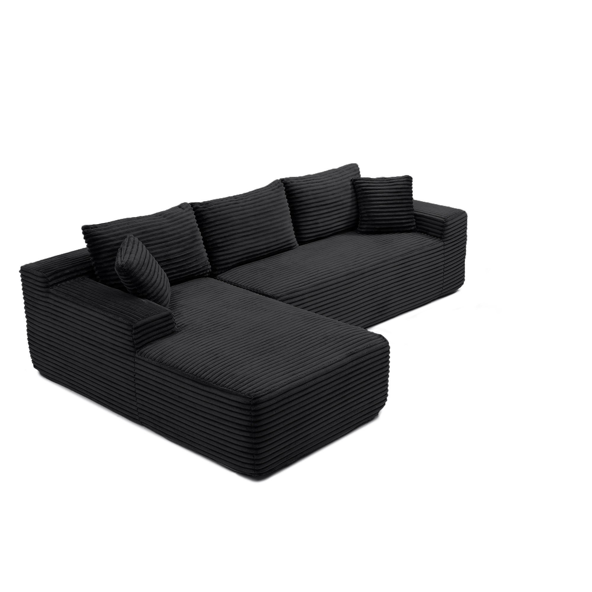 105'' Modular Sectional Sofa, Cloud Sectional Couch with Deep Seat, Modern Modular L-Shape Sofa Couch with Chaise,Upholstered Couches for Living Room Bedroom,No Assembly, (BLACK) - Grand Goldman Shop