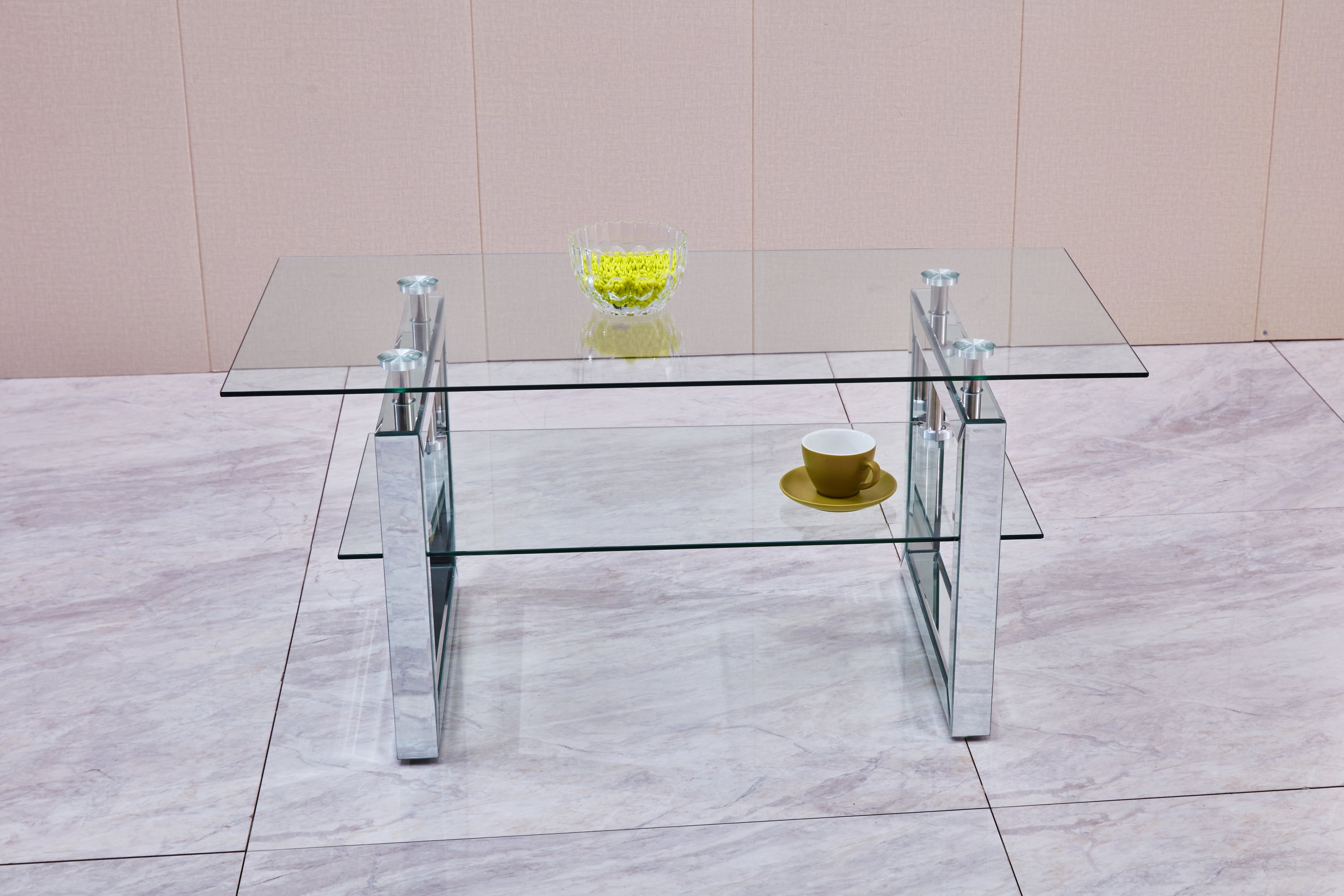 W 39.4' X D 19.7 ' X H 17.7' Transparent tempered glass coffee table, coffee table - Grand Goldman Shop