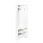 Minimalist Corner Hall Tree with Shoe Bench, Versatile Entryway Coat Rack with 4 Hooks, Corner Cabinet with Adjustable Shelf for Hallway, Living Room, White, 29.5''W*71.6''H (OLD SKU: N721P189665K) - Grand Goldman Shop