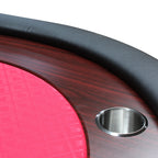 96' Light Series Foldable Poker Table with Wooden Racetrack Felt Stainless Legs Cup Holders Red | Premium Home Decor - Grand 