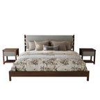 Modern Queen Bed Frame Set with 2 Nightstands, Light Gray Wood Platform Bed with Headboard and Matching Bedside Tables for Bedroom - Grand Goldman Shop