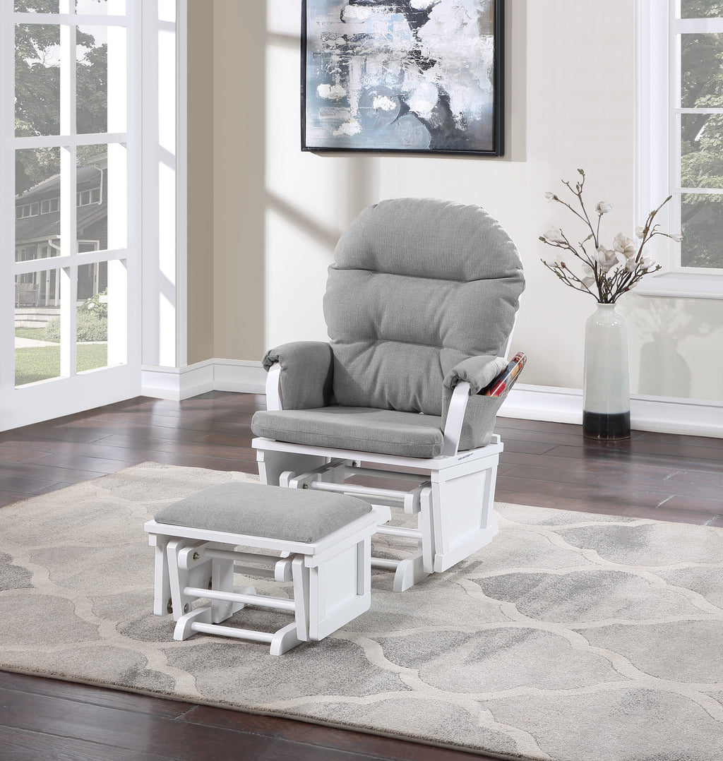 Madison Glider & Ottoman White/Oyster | Premium Home Decor - Grand Goldman