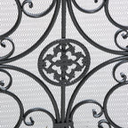 Darcie Wrought Iron Fireplace Screen with Intricate Detailing, Black Finish, Victorian Inspired Design, 10' D x 44' W x 35.5' H - Grand Goldman Shop