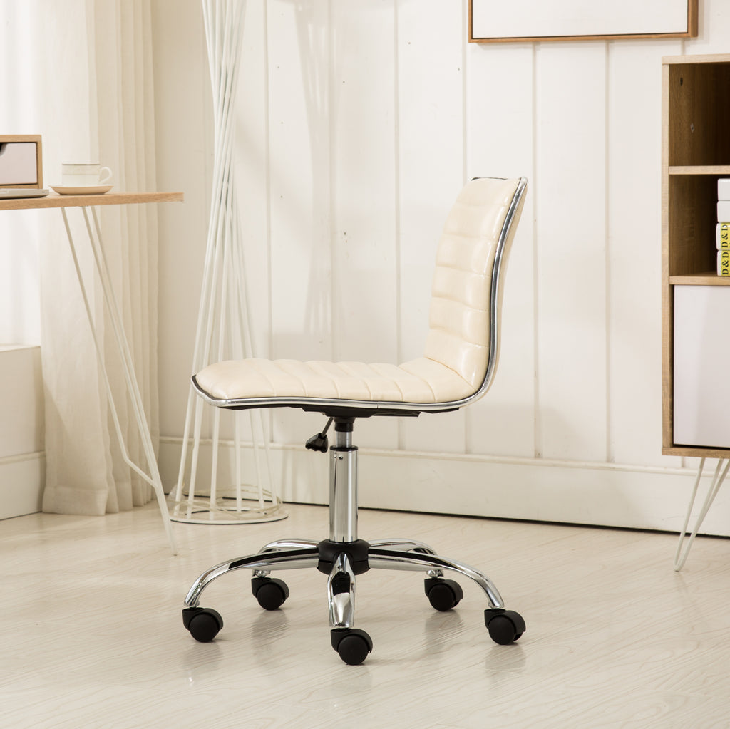 Fremo Chromel Adjustable Air Lift Office Chair, Beige | Premium Home Decor - Grand Goldman