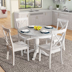 Orisfur. 5 Pieces Dining Table and Chairs Set for 4 Persons, Kitchen Room Solid Wood Table with 4 Chairs - Grand Goldman Shop