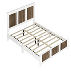 4-Pieces Bedroom Sets, Queen Size Farmhouse Platform Bed with Wooden Strip Stickers Decoration, Storage Nightstand and Dresser with Metal Handle, White(Old SKU: HL000191AAK) - Grand Goldman Shop