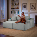 Compressible U-Shaped Sectional Sofa Set,Minimalist Style Modular Sectional Sofa, Corduroy Fabric Cloud Couch for Living Room - Grand Goldman Shop
