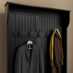 HOMCOM 3-In-1 Entryway Hall Tree with Storage Bench, Coat Rack with Four Hooks and Shoe Storage, Black - Grand Goldman Shop