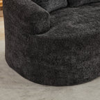 Curved Loveseat, Small Chenille Sofa with 3 Pillows, Deep Seat Couch for Apartment, Living Room, No Assembly Needed - Grand Goldman Shop