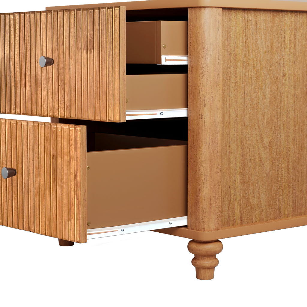 3-Piece Bedroom set with a King Size Bed and 2 Nightstands, Natural - Grand Goldman Shop