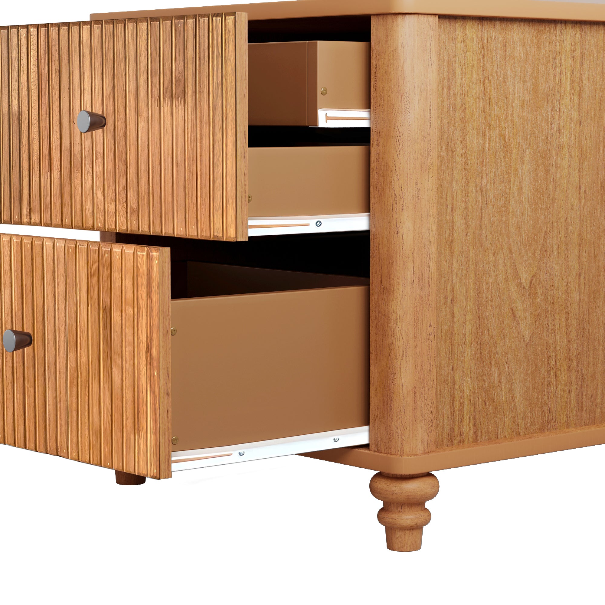 3-Piece Bedroom set with a King Size Bed and 2 Nightstands, Natural - Grand Goldman Shop