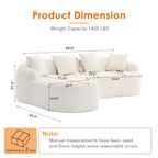 Boneless L-Shape Sectional Sofa with Curved Chaise,White Modular Chenille Compression Couch,30D High-Density Foam,Minimalist Modular Couches Sleeper for Living Room Bedroom Apartment Lounge. - Grand Goldman Shop