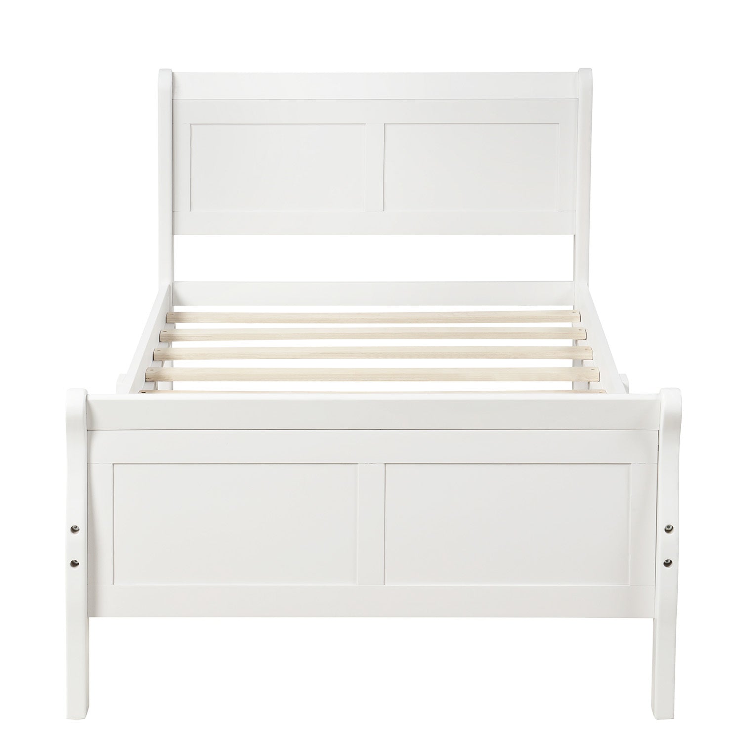 Minimalist Wood Platform Bed Twin Mattress Foundation with Headboard Footboard Solid Wood Support - Grand Goldman Shop