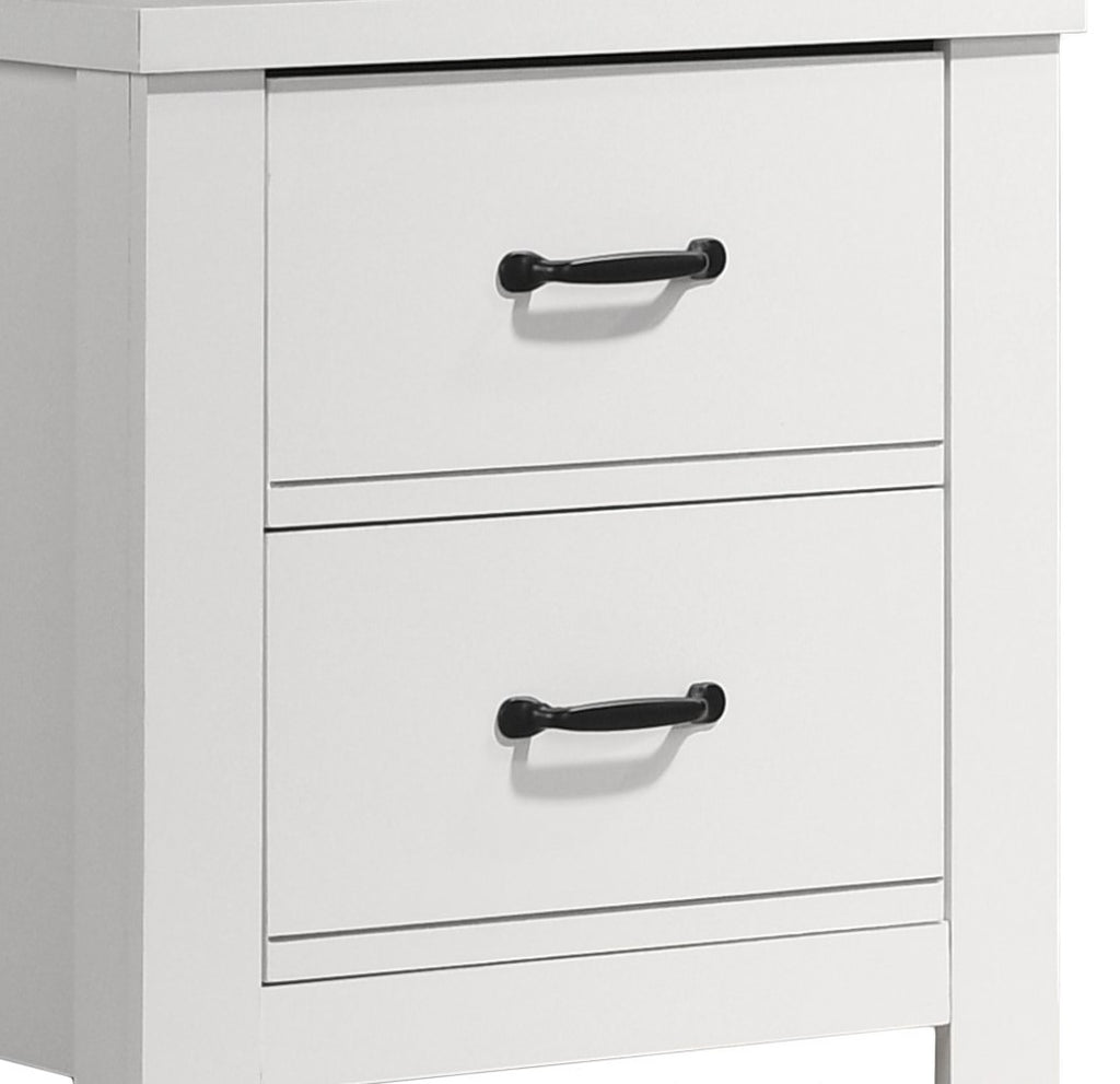 Cassini 21.5' White 2-Drawer Nightstand Bedside Table - Grand Goldman Shop