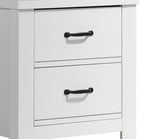 Cassini 21.5' White 2-Drawer Nightstand Bedside Table - Grand Goldman Shop