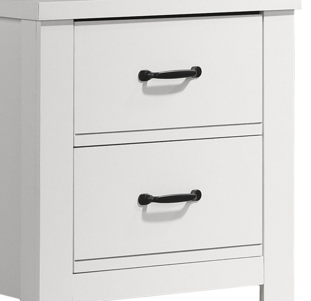 Cassini 21.5' White 2-Drawer Nightstand Bedside Table - Grand Goldman Shop