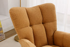 050-Teddy Fabric Rocking Gilder Nursery Chair For Living Room Indoor,Khaki - Grand Goldman Shop