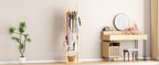 Coat Racks solid wood hanger 18.9* 11.8*71in Solid environmental protection easy to assemble beautiful can be placed in the bedroom/entrance/living room (wood color) - Grand Goldman Shop