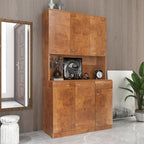 70.87' Tall Wardrobe& Kitchen Cabinet, with 6-Doors, 1-Open Shelves and 1-Drawer for bedroom,Walnut - Grand Goldman Shop
