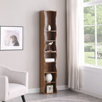 8-layer adjustable shelf ultra-thin bookshelf with a wavy border design, which is more aesthetically pleasing, is suitable for high and narrow, display and multi-functional bookshelves in home offices - Grand Goldman Shop