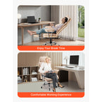 Executive Office Chair with Footrest, 400 lbs Capacity With Heavy Duty PU Leather Wide Office Chair, Big and Tall Reclining O