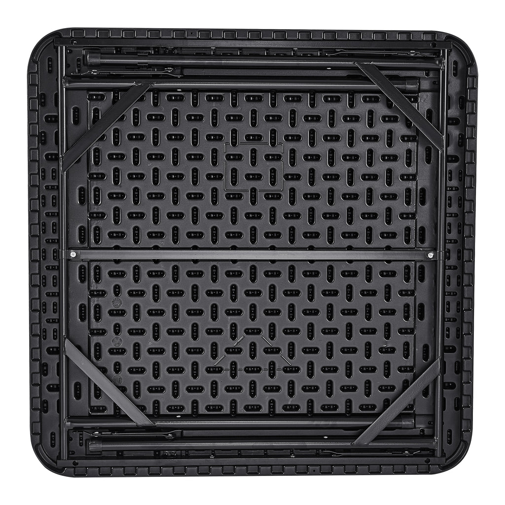 Mahjong Table 4 Player Folding Card Table & 4 Cup Holders Chip Trays Black | Premium Home Decor - Grand Goldman
