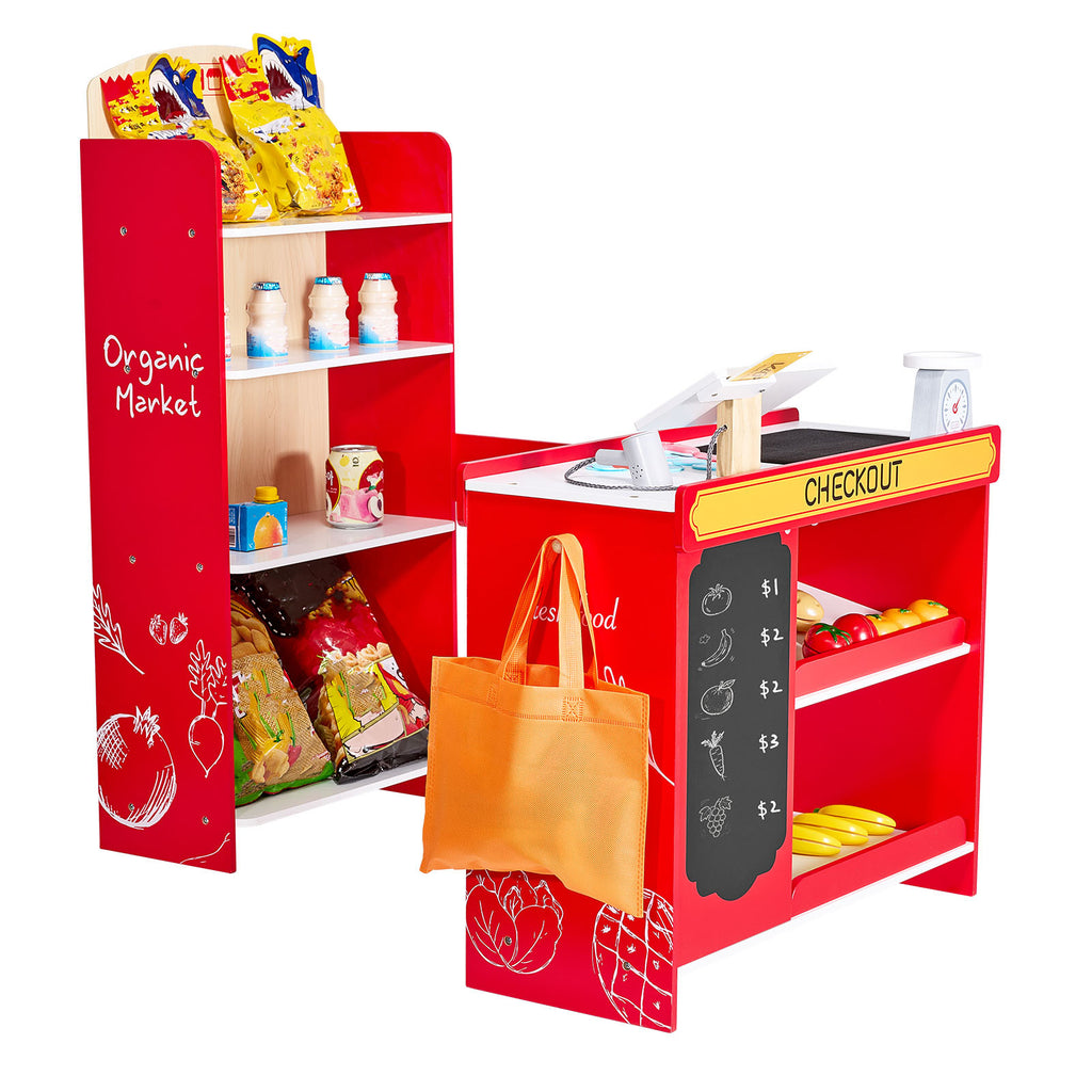 Kids Grocery Store Playset Supermarket Play Toy Set with Cash Register - Grand Goldman