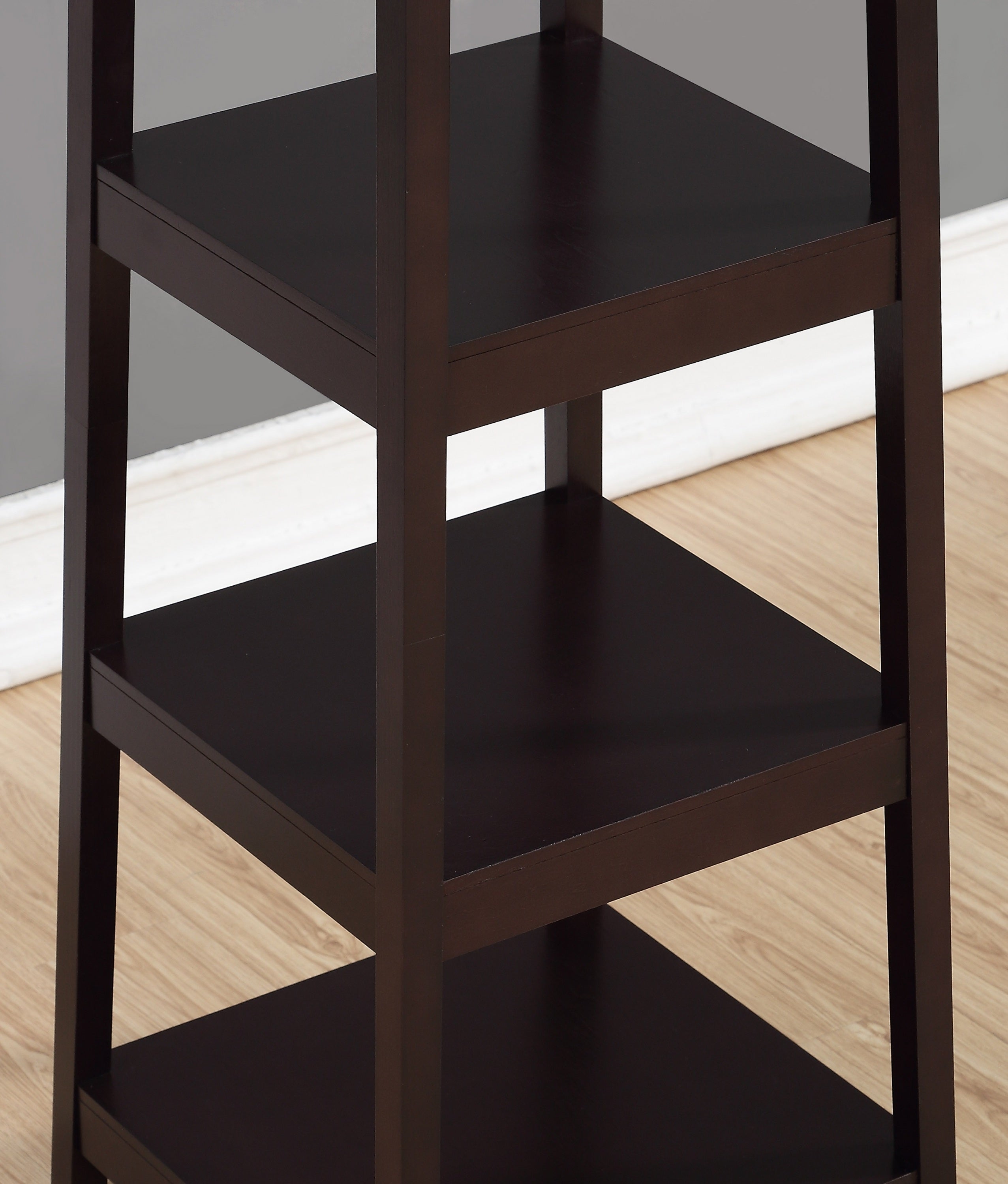 Vassen Coat Rack w/ 3-Tier Storage Shelves in Espresso Finish - Grand Goldman Shop