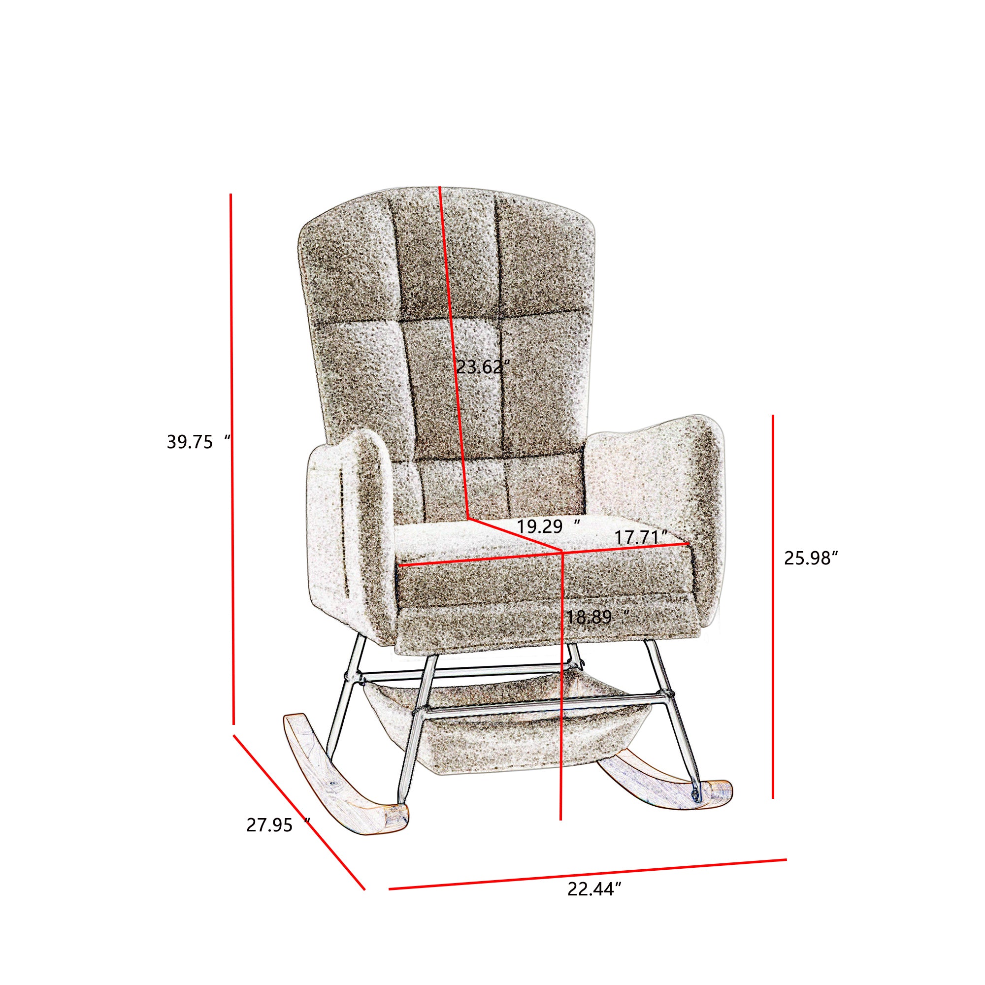 Pink Teddy Rocking Armchair - Grand Goldman Shop
