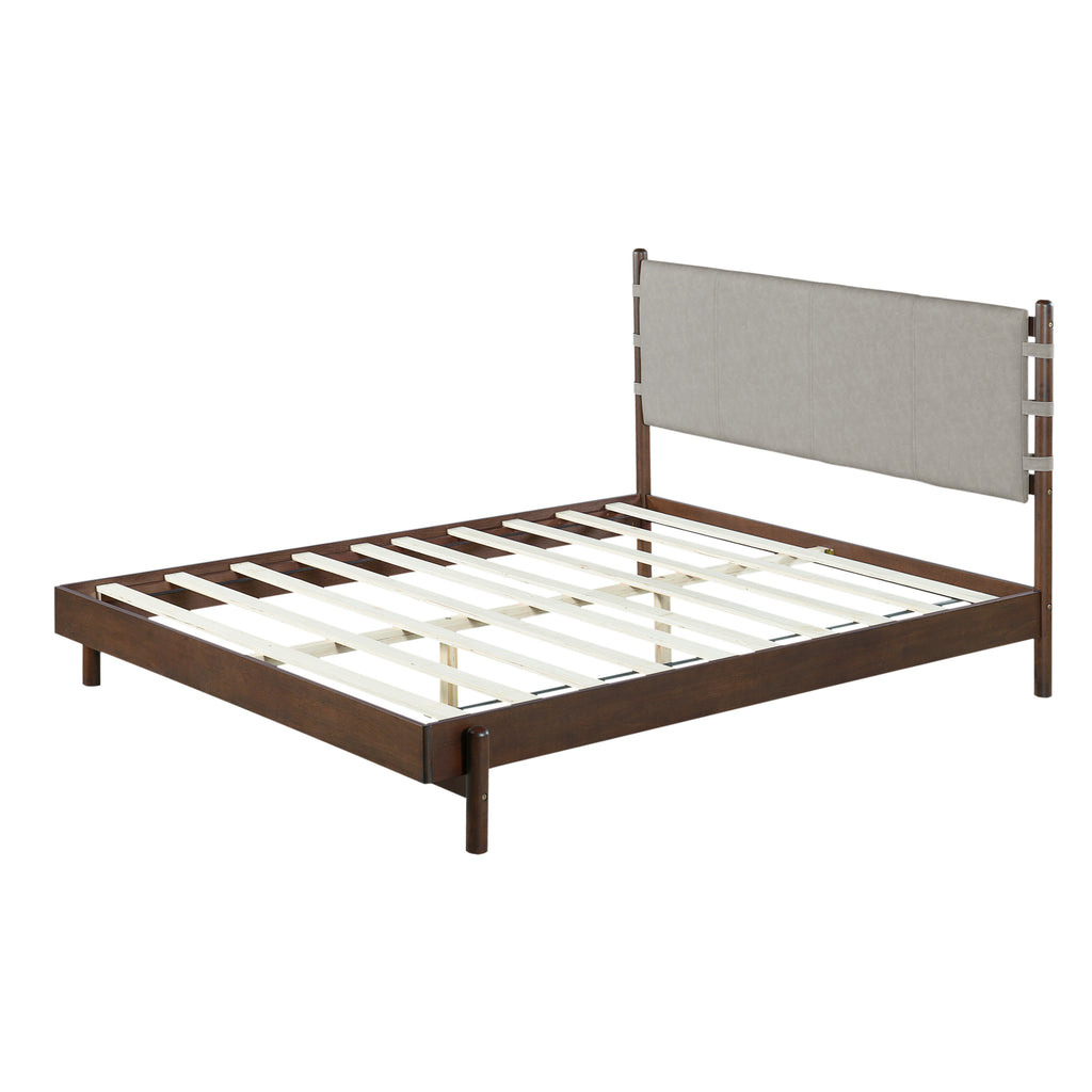 Modern Queen Bed Frame Set with 2 Nightstands, Light Gray Wood Platform Bed with Headboard and Matching Bedside Tables for Bedroom - Grand Goldman Shop