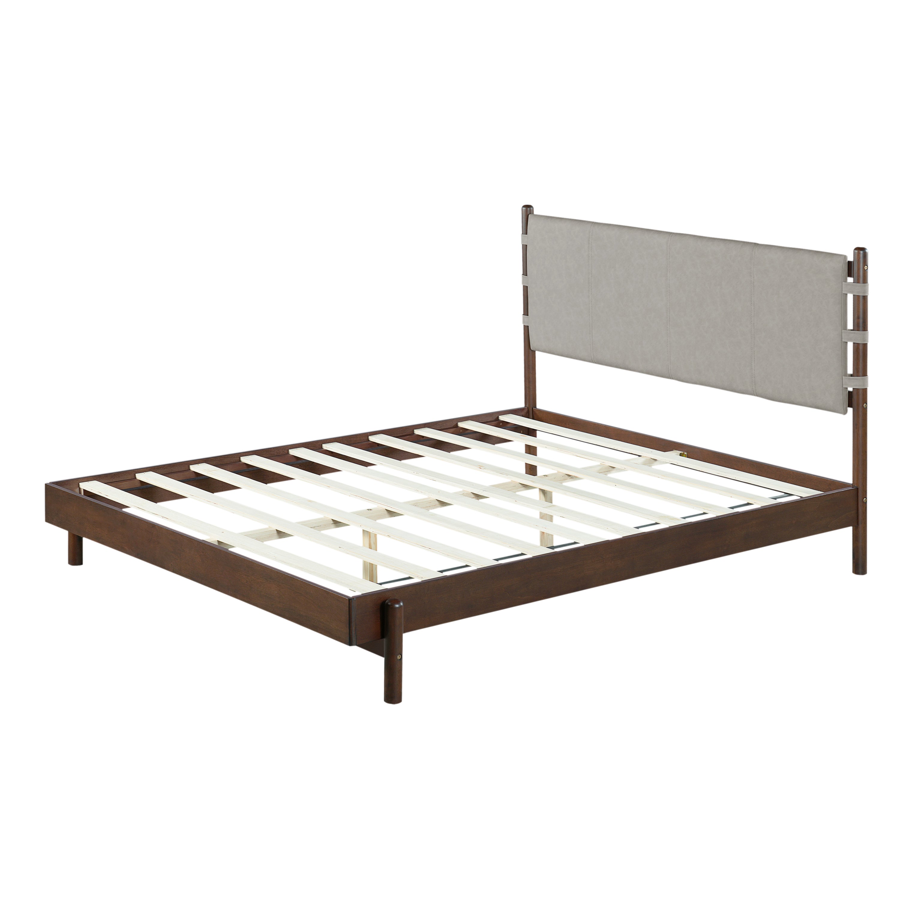 Modern Queen Bed Frame Set with 2 Nightstands, Light Gray Wood Platform Bed with Headboard and Matching Bedside Tables for Bedroom - Grand Goldman Shop