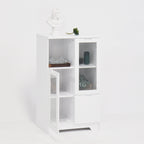 Modern MDF Painted Cabinet with Glass Doors and Drawer, White, for Bedroom and Living Room - Grand Goldman Shop