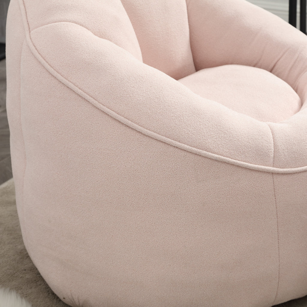 Bedding Bean Bag Sofa Chair with High-Pressure Foam and Footrest, Pink Microfiber - Grand Goldman Shop