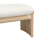 51.5 Inch Beige Rubber Wood Footstool for Bedroom and Living Room – Natural Finish with Soft Fabric Cushion - Grand Goldman Shop