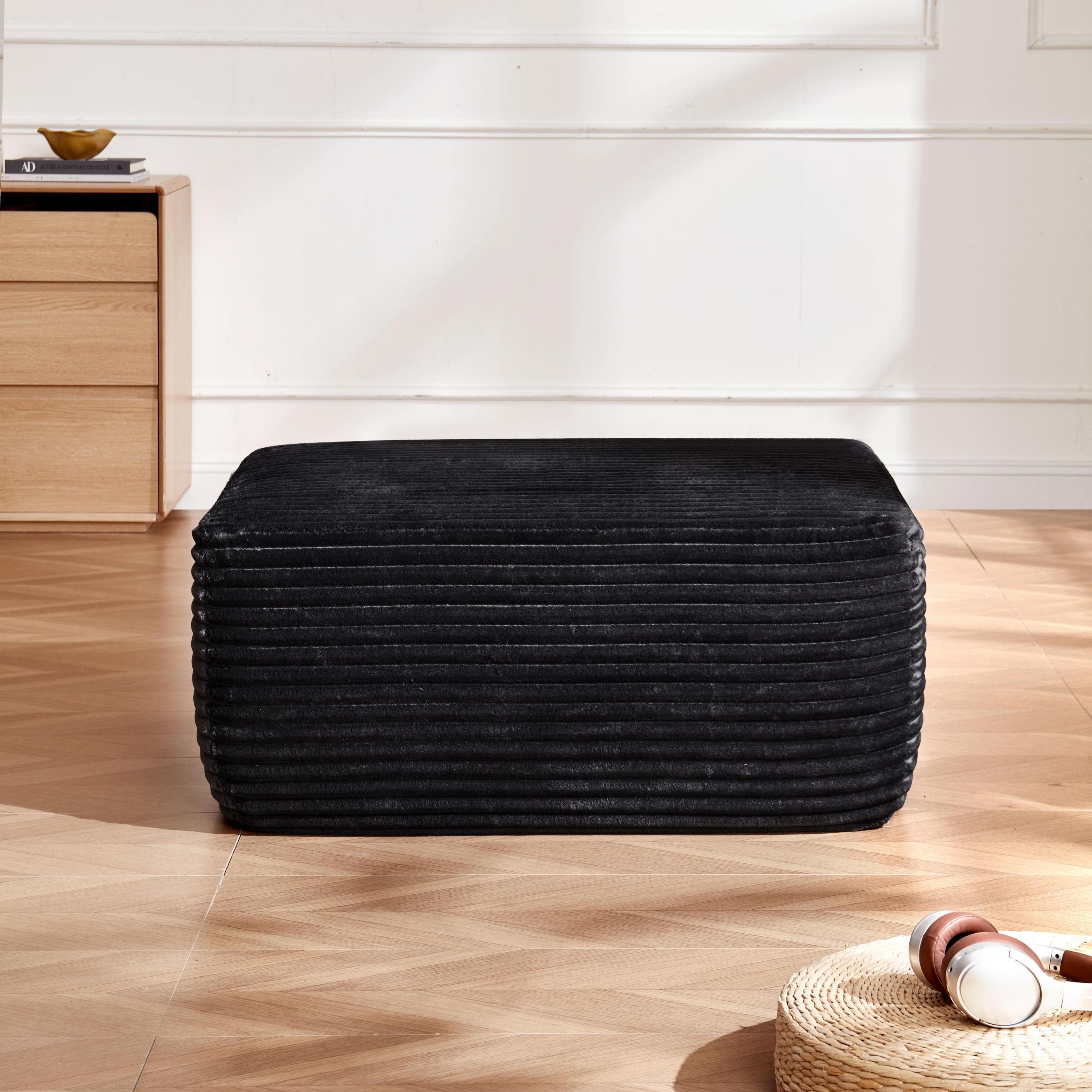 373-001/ottoman//black/plush - Grand Goldman Shop