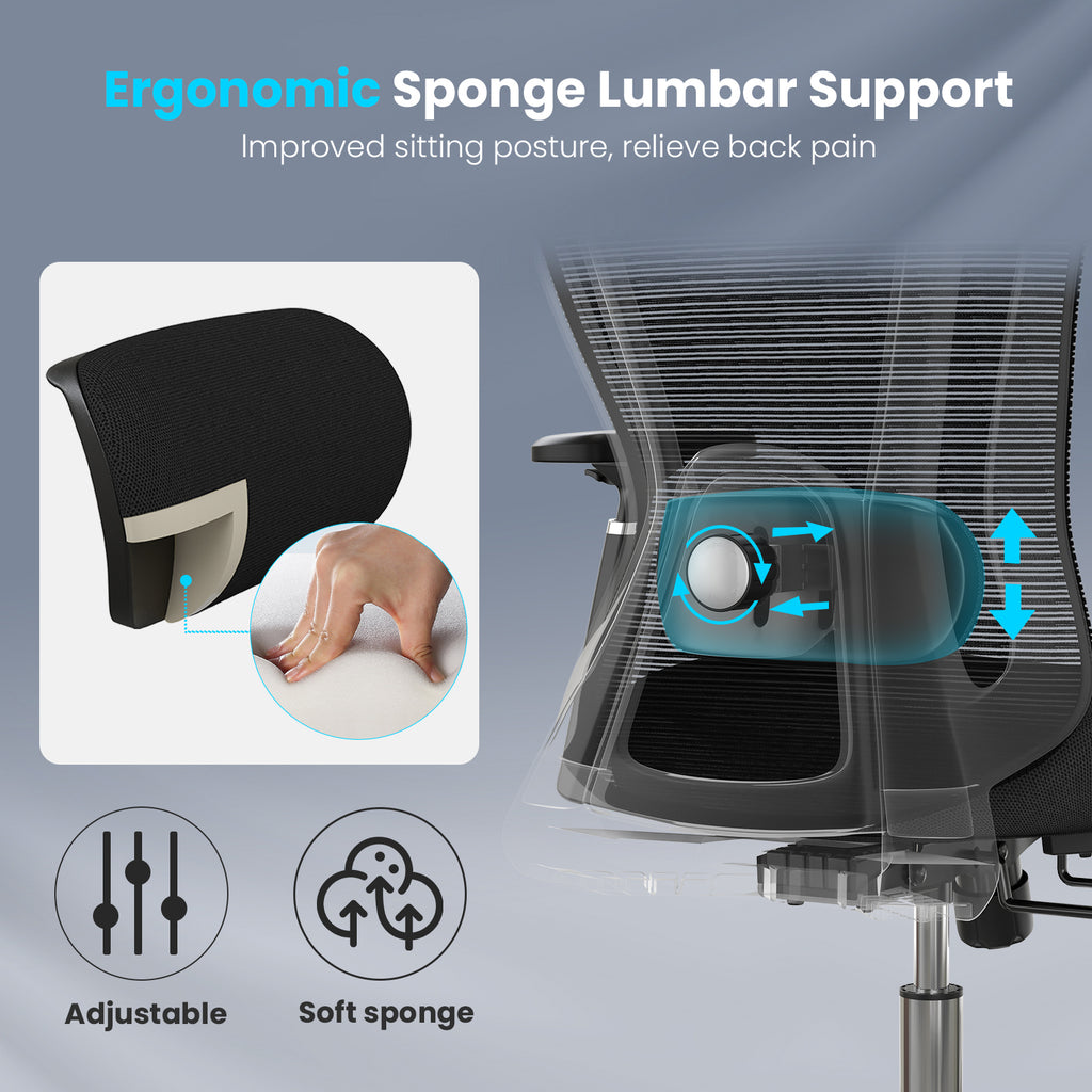 Office Chair Ergonomic Desk Chair, High Back Computer Chair with Wheels, Home Sutdy Chair for Heavy People, Office Chair Adju