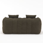 Cozy Beanbag Chair with High Resilience Foam Core for Two - Olive Green Chenille, 66x35x25 inches - Grand Goldman Shop